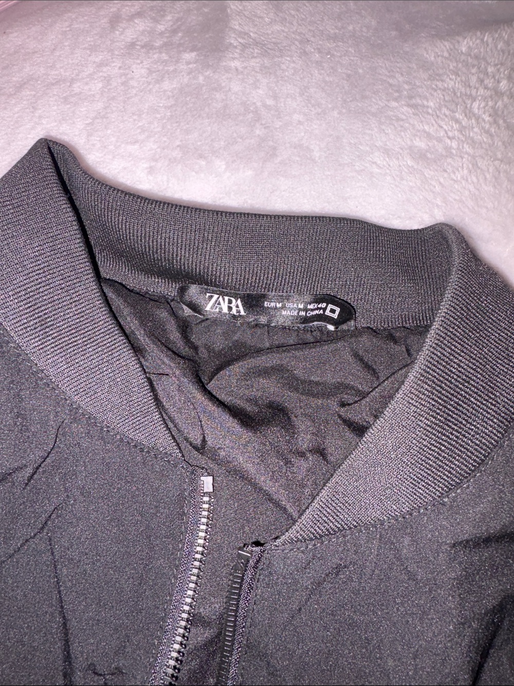 Zara Men’s Black Zip-Up Bomber Sweater